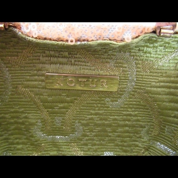 Kotur Bright Orange Sequin Clutch With Chain Handbag - Picture 9 of 10